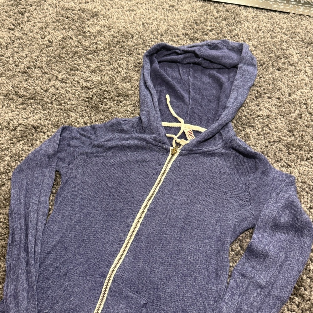 Vintage Mudd Zip Up Hoodie Womens Blue Excellent Lightweight Knit Small